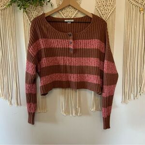 AMERICAN EAGLE Women’s Striped Cropped Sweater Size Small‎